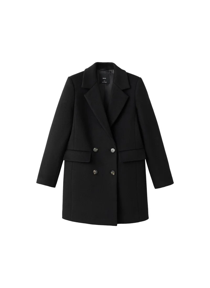 مانجو Double-breasted wool blend coat